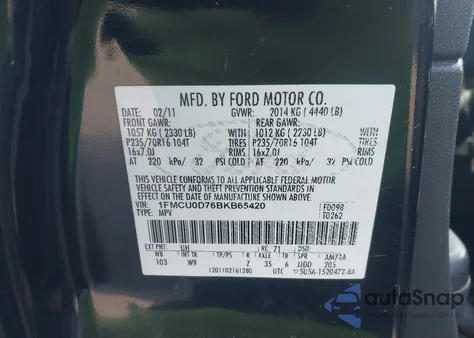 2011 Ford Escape Xlt из США, поврежденный, VIN 1FMCU0D76BKB65420